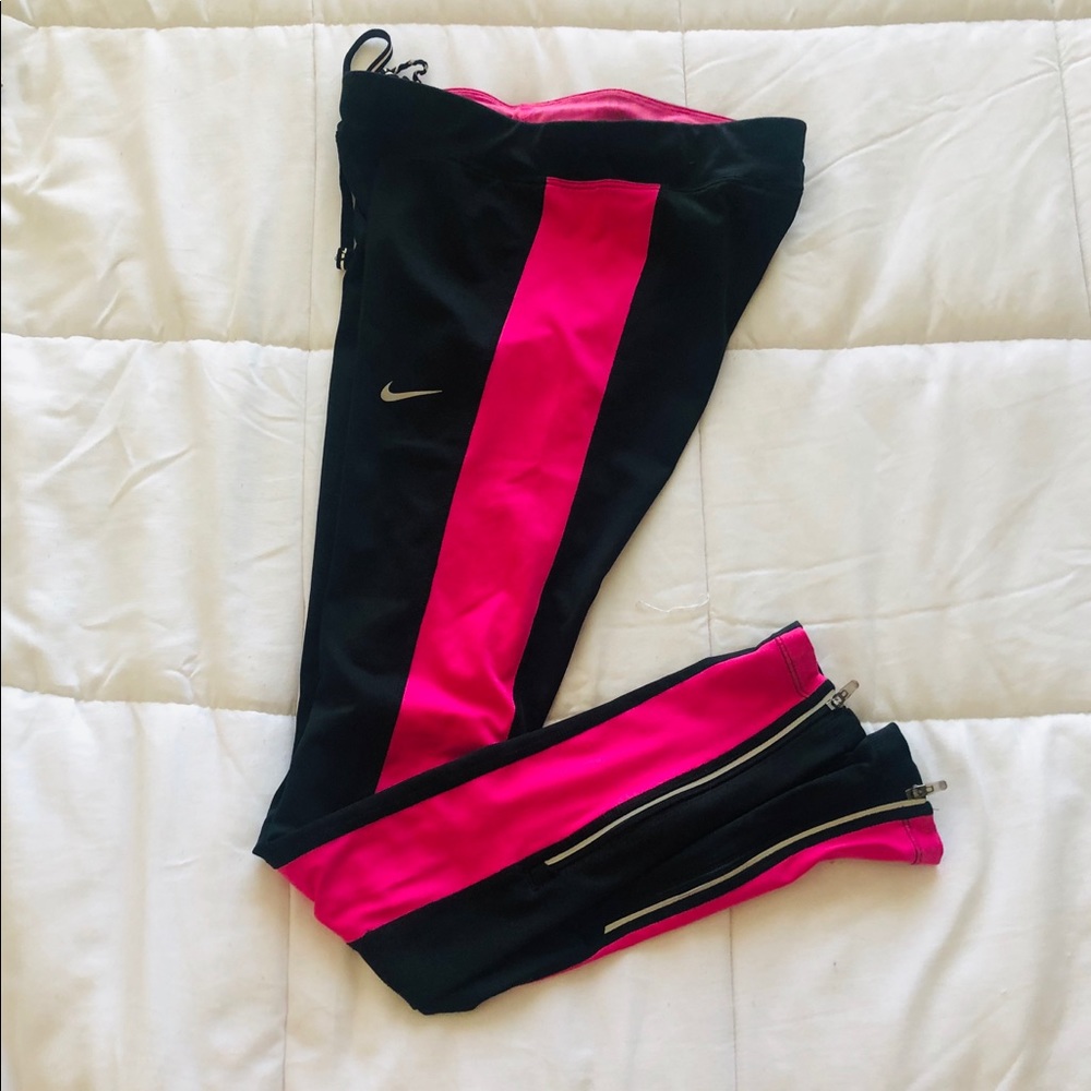 Nike Black and Pink Running Leggings